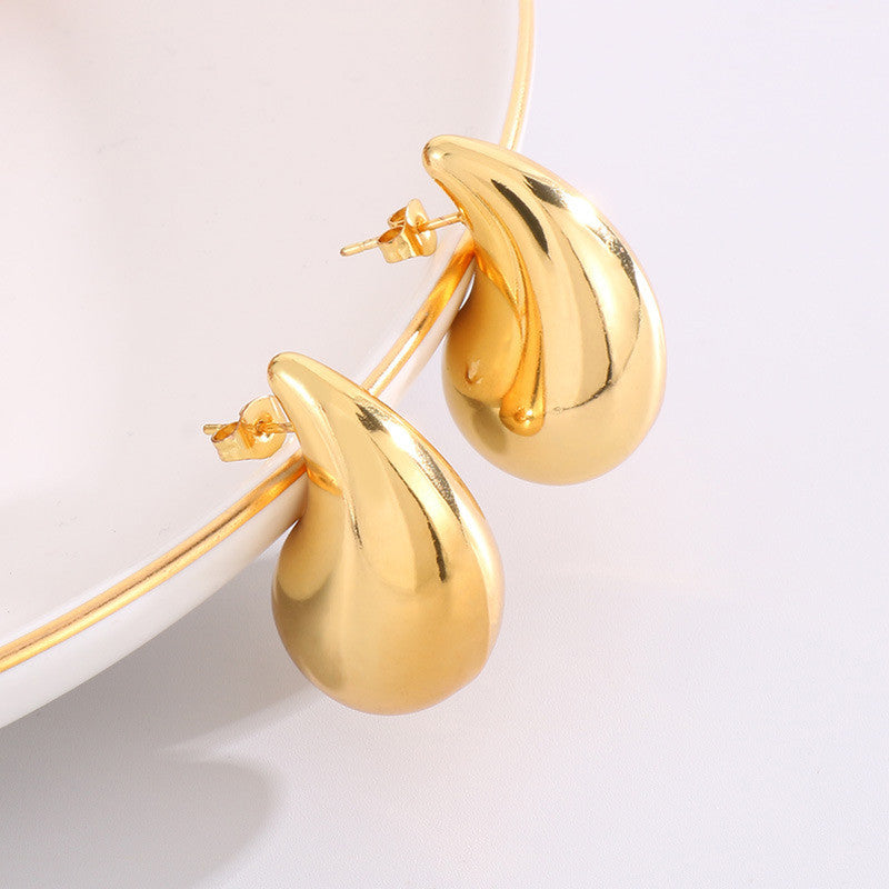 18K Gold Plated Anti Tarnish Water Drop Earrings