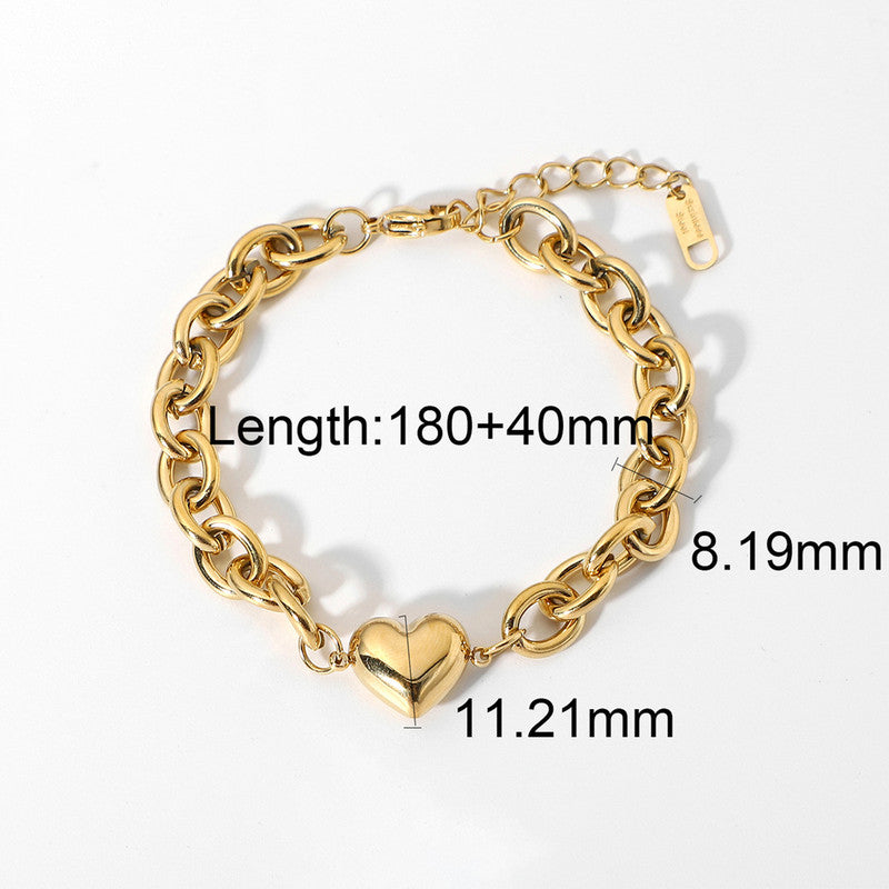 Designs & You Gold Plated Anti Tarnish Stainless Steel Heart themed Wraparound Bracelet