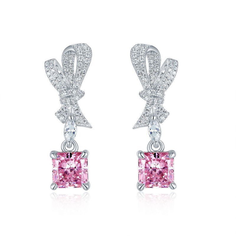 Designs & You Womens Pink Contemporary Teardrop Dangler Earrings