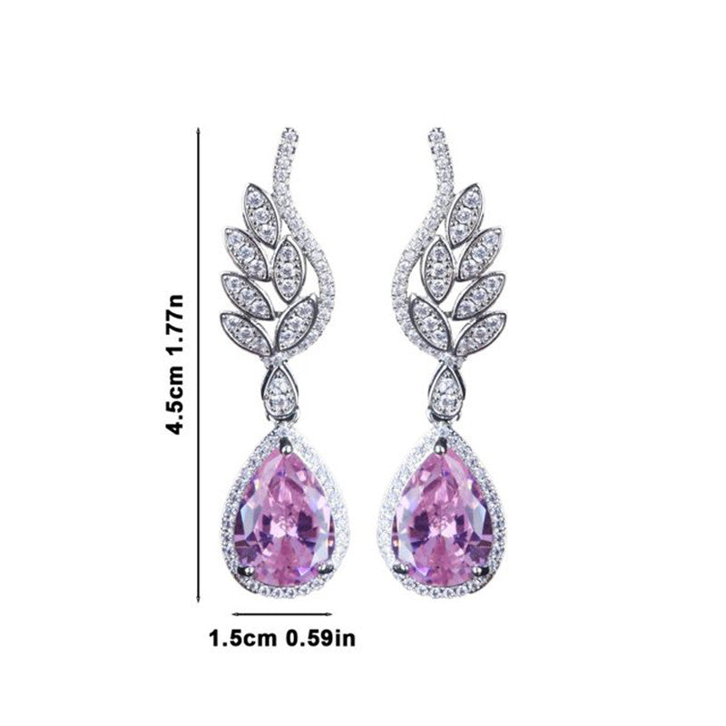 Designs & You Womens Pink Contemporary Teardrop Earrings