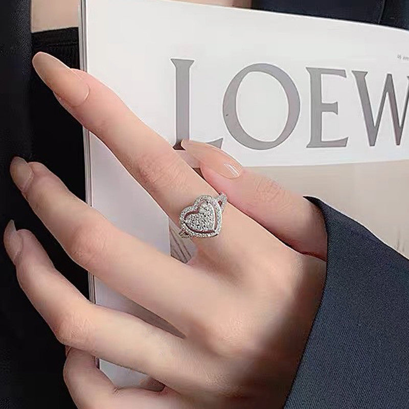 Designs & You White Silver Plated American Diamond Studded Ring