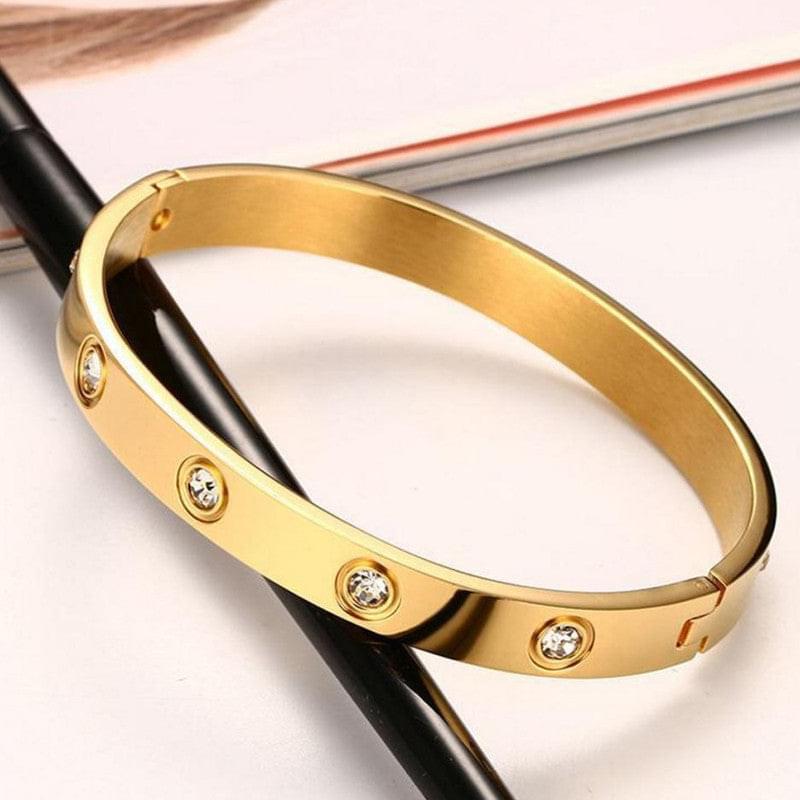 AD Studded Anti Tarnish Stainless Steel Bracelet