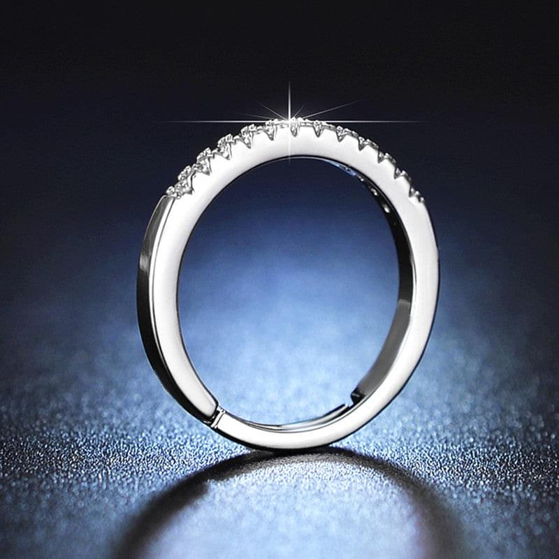 Silver Plated American Diamond Studded Anti Tarnish Contemporary Adjustable Round Finger Ring