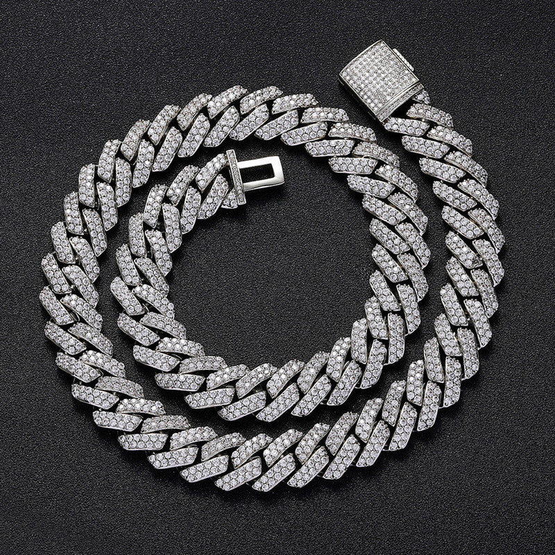 Stainless Steel Miami Link Silver Plated Cuban Necklace