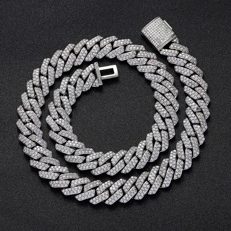 Stainless Steel Miami Link Silver Plated Cuban Necklace