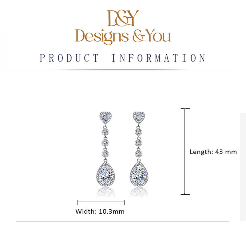 Crushed Ice Cut Cubic Zirconia Silver Plated Teardrop Shaped Drop Earrings