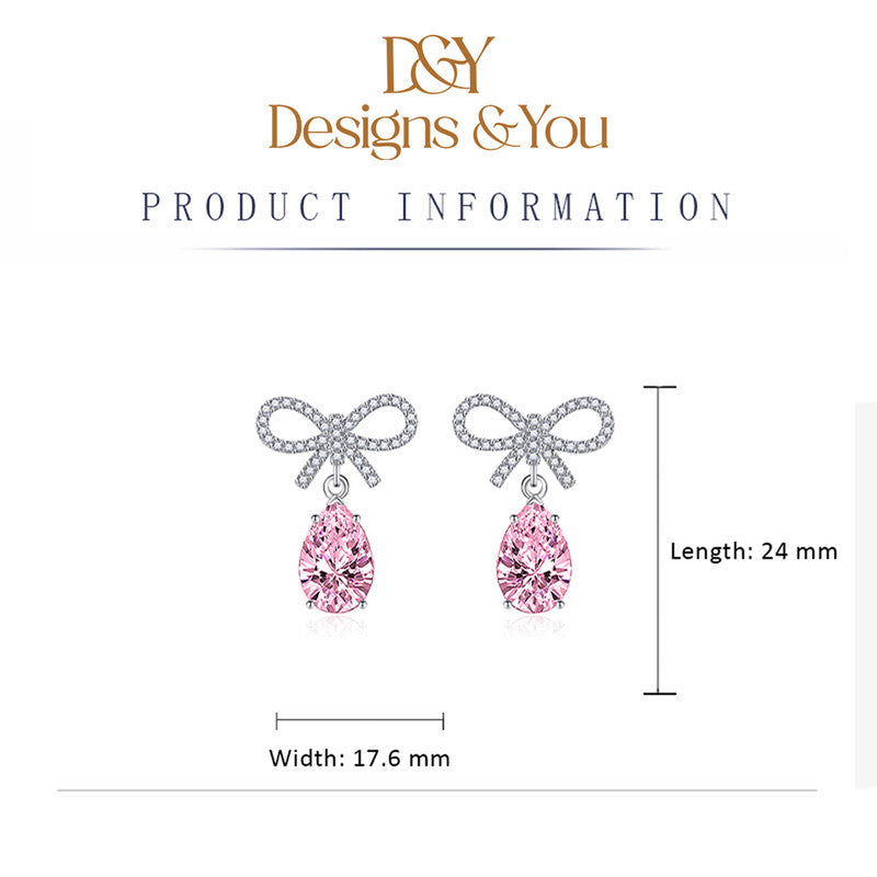 Crushed Ice Cut Cubic Zirconia Silver Plated Infinity Drop Earrings