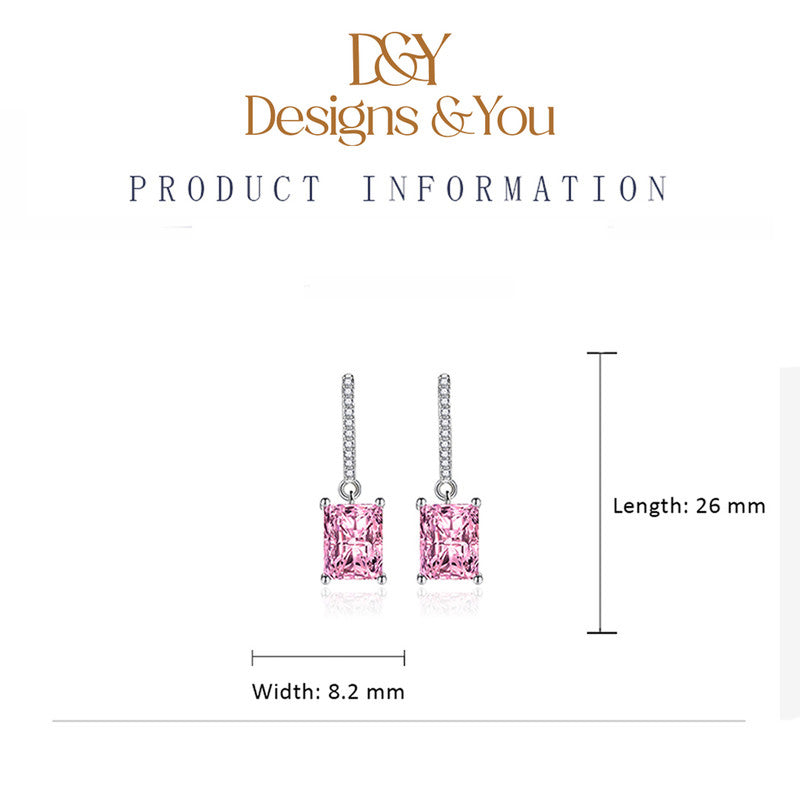 Crushed Ice Cut Cubic Zirconia Silver Plated Geometric Drop Earrings