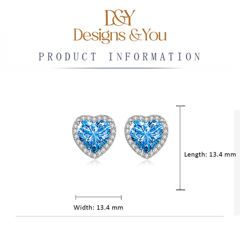 Crushed Ice Cut Cubic Zirconia Silver Plated Heart Shaped Stud Earrings