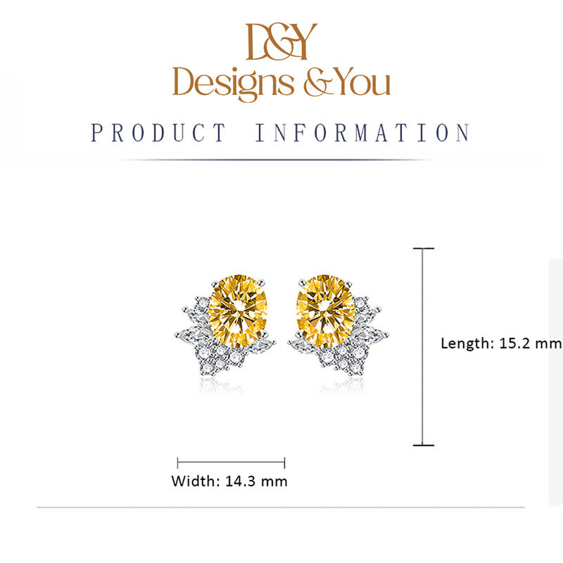 Crushed Ice Cut Cubic Zirconia Silver Plated Oval Stud Earrings