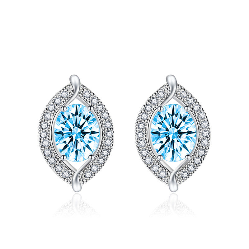 Crushed Ice Cut Cubic Zirconia Silver Plated Geometric Stud Earrings