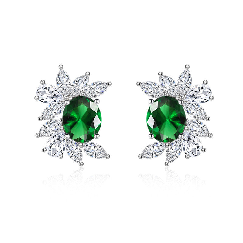 Crushed Ice Cut Cubic Zirconia Silver Plated Contemporary Stud Earrings