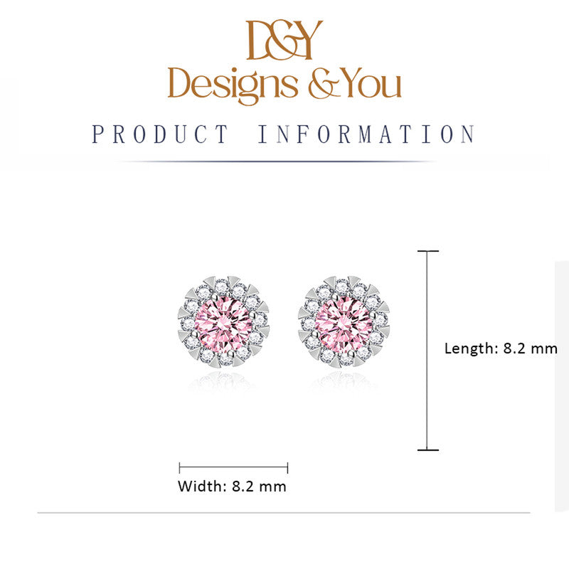 Crushed Ice Cut Cubic Zirconia Silver Plated Round Stud Earrings