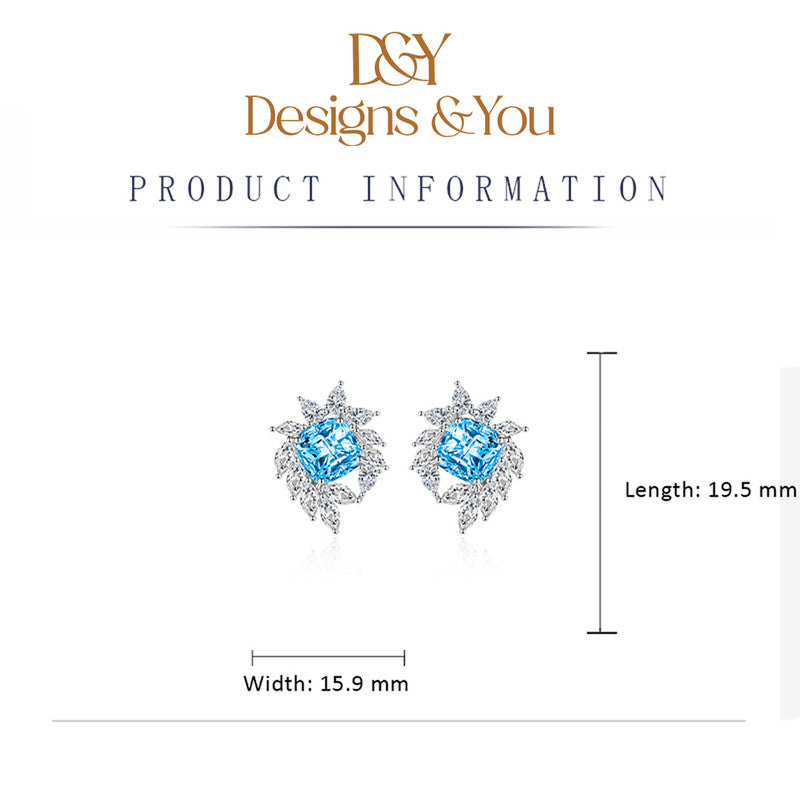 Crushed Ice Cut Cubic Zirconia Silver Plated Contemporary Stud Earrings