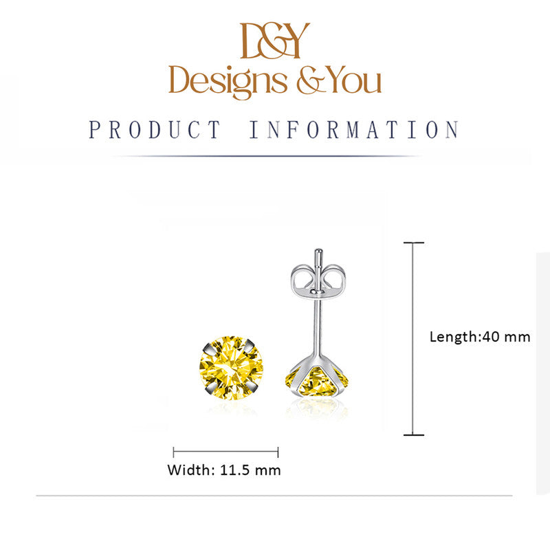 Crushed Ice Cut Cubic Zirconia Silver Plated Round Stud Earrings