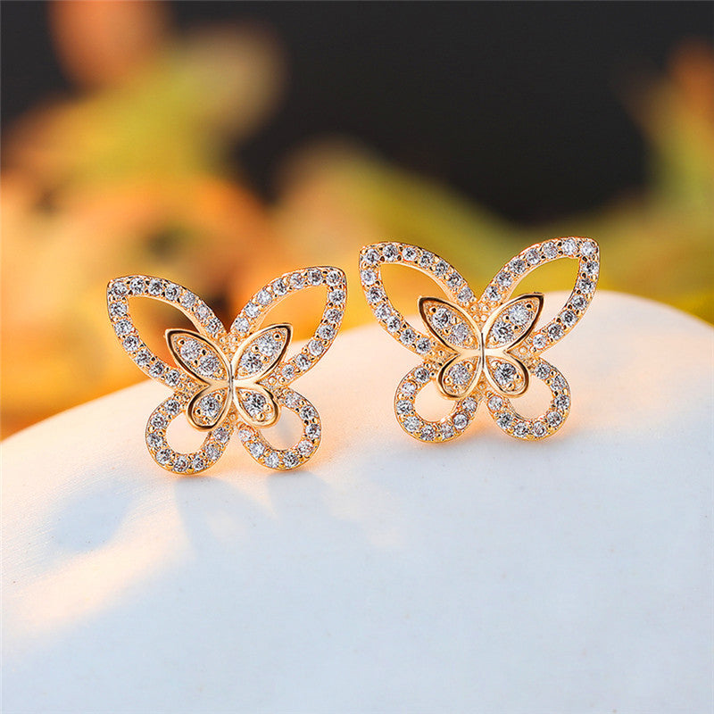 Enchanting Butterfly Gold Earrings