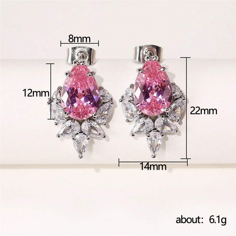 Silver Plated American Diamond Studded Crushed Ice Cut Drop Earrings